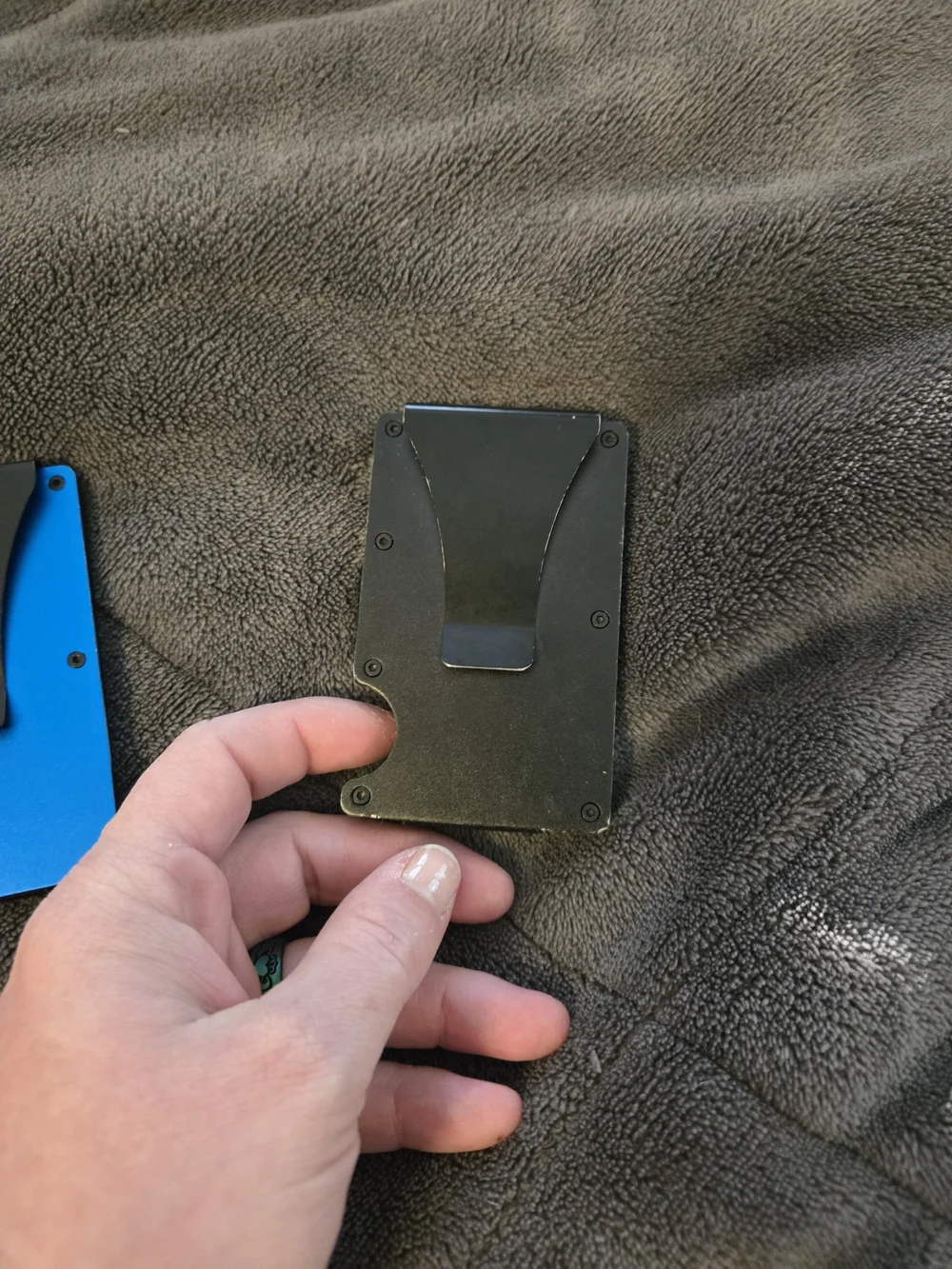 Slim RFID Aluminum Wallet Card Sleeve - Blue or Black